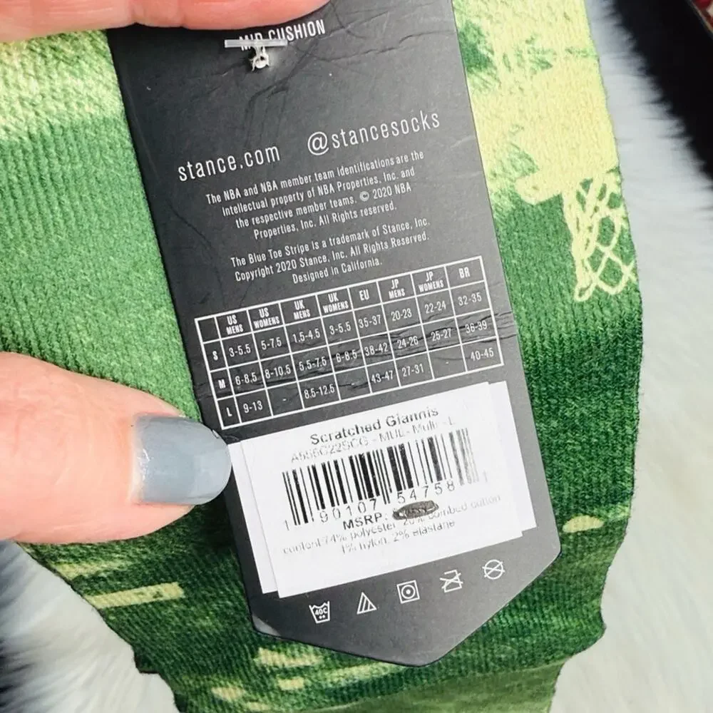 NBA Stance Green and Black Giannis Crew Socks